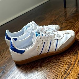 Adidas Samba OG Shoes - Cloud White / Lucid Blue / Gum